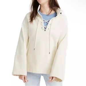 Madewell Lace-Up Cotton Oversize fit Sweatshirt Size:Large